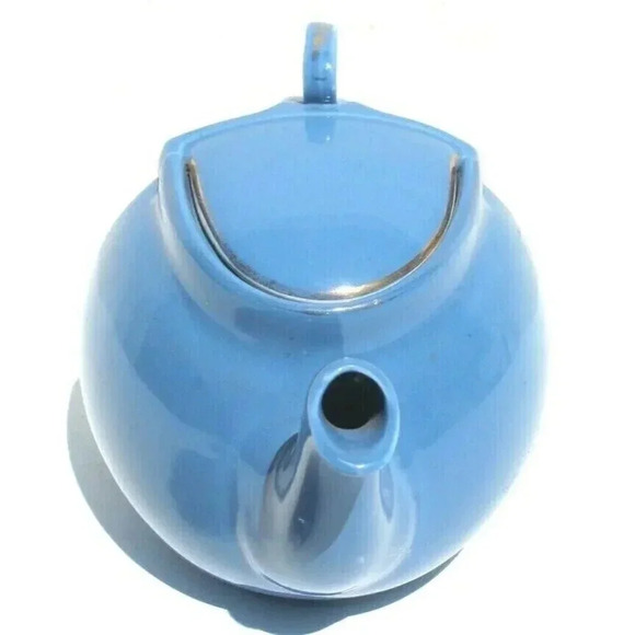 Vintage Hall Superior Quality Kitchenware Porcelain Teapot Art Deco Blue Rare - Picture 2 of 7